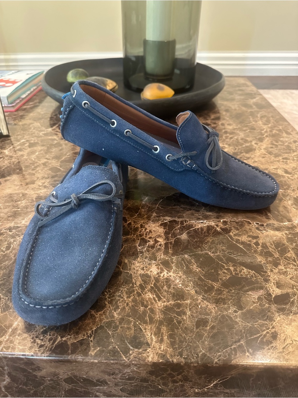 Johnnie O Blue Suede Driving Shoes